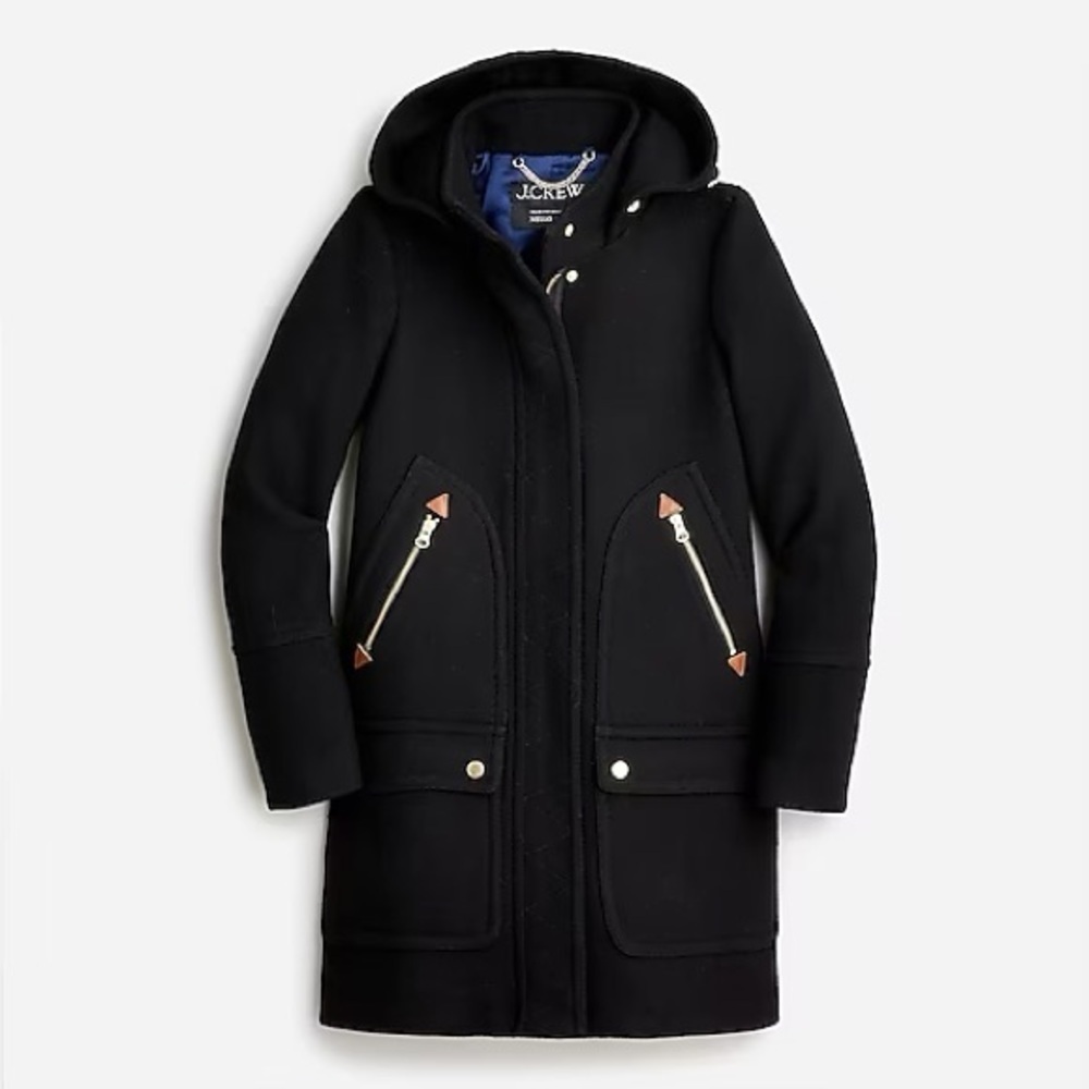 J. Crew Black Utility Jacket with Tan Accents